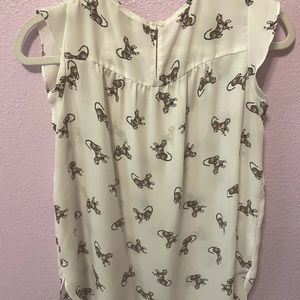 Loft White Shirt with tiggers XS